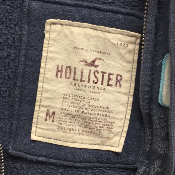 Hollister blue zip up hoodie - Picture 2 of 3
